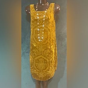 Chelsea & Violet Green Sheer Velvet Burnout Dress Size Large